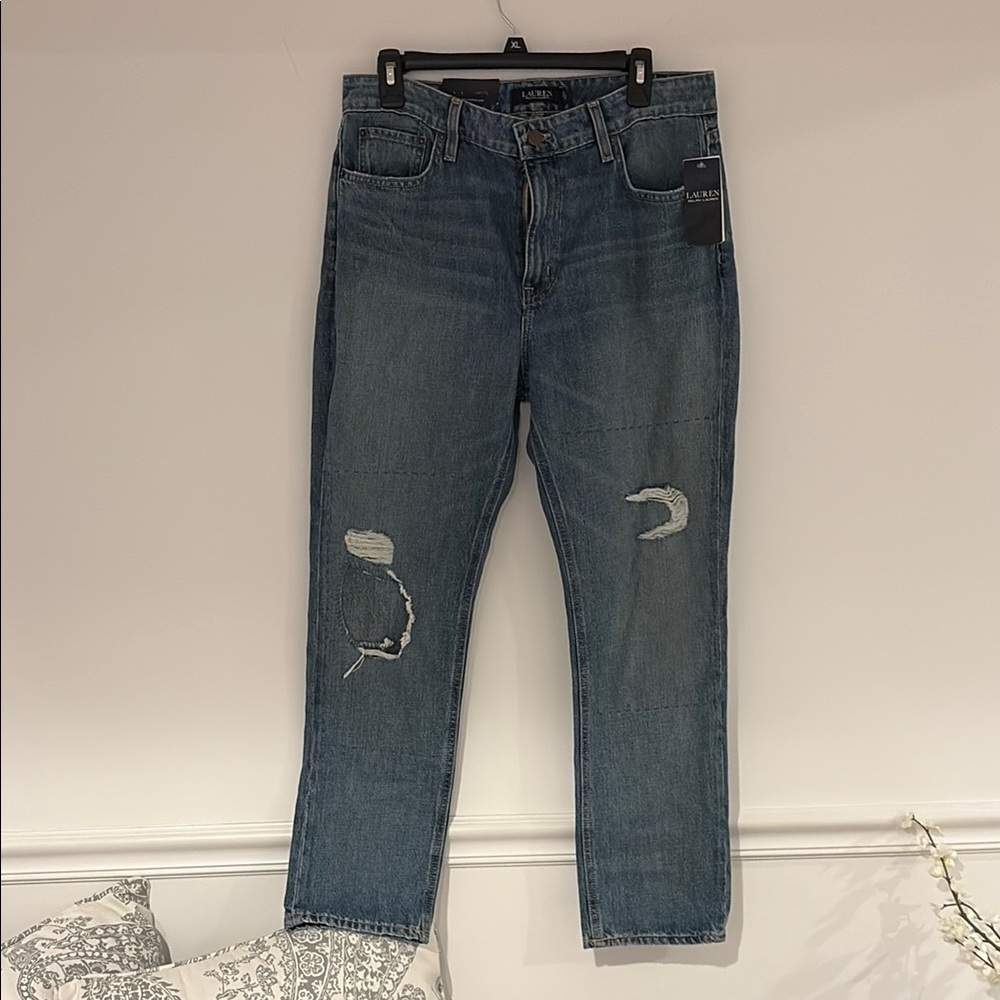 Ralph Lauren Blue Straight Leg Jeans High Rise